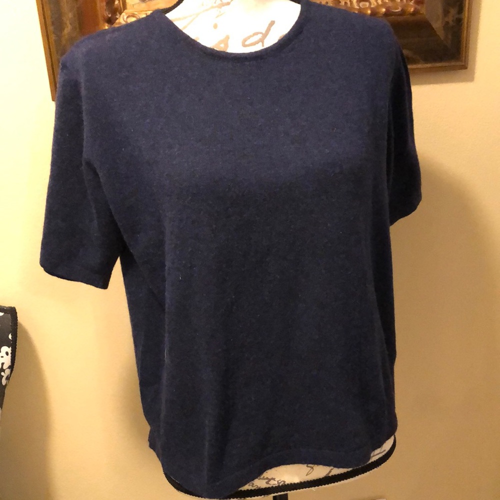 💙 The Limited Classic high crew neck short sleeve lambswool sweater
